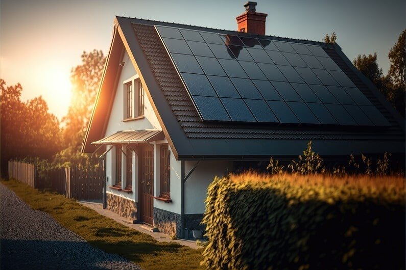 Solar panel roofing on Long Island