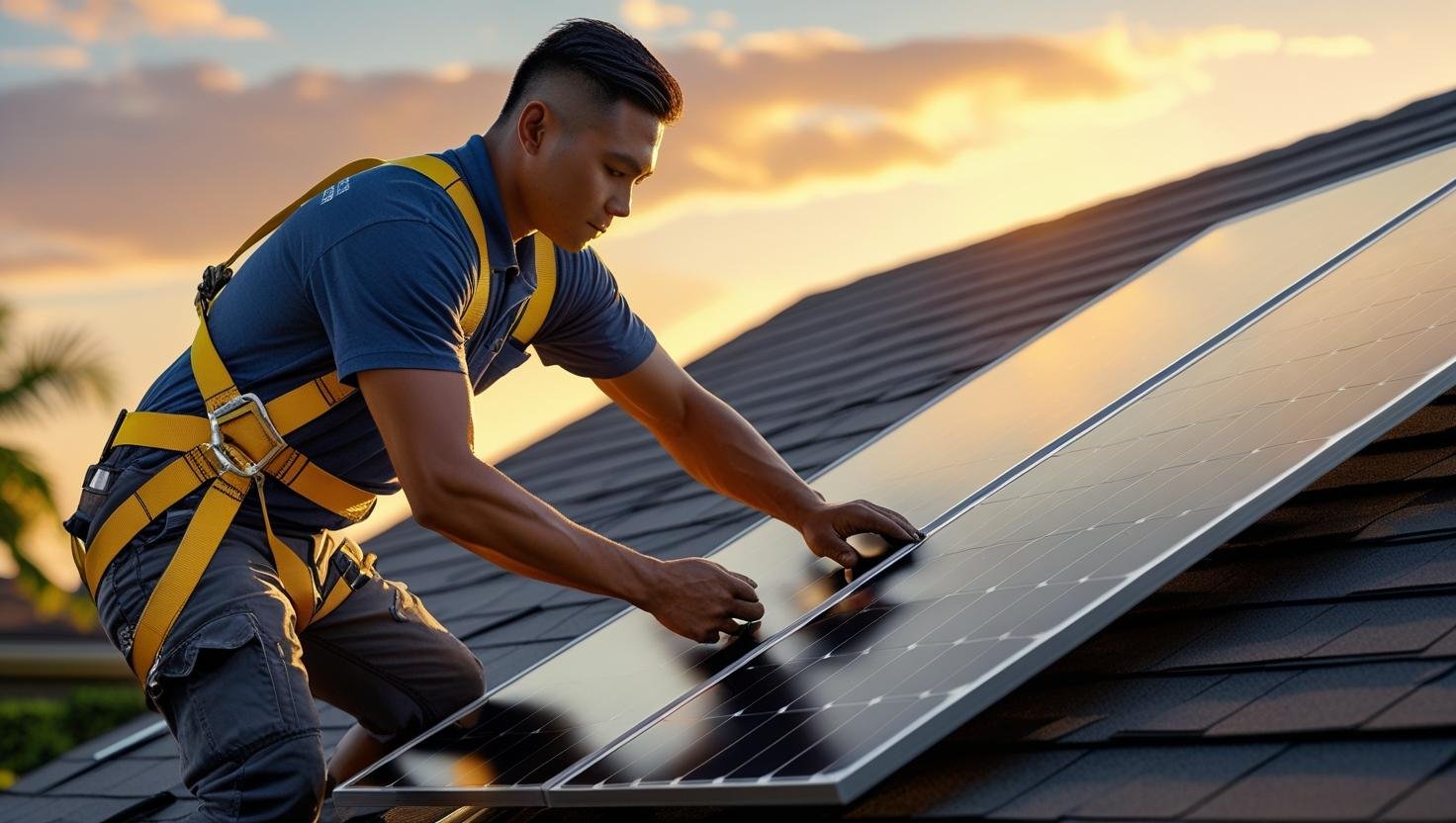 Solar panel installation in Medford