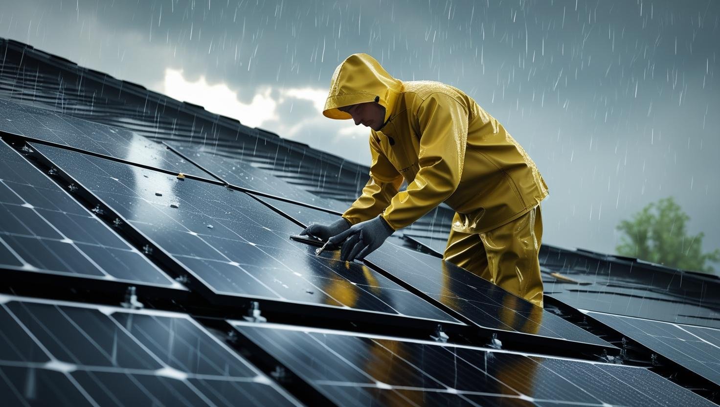 Solar panel installation in corona
