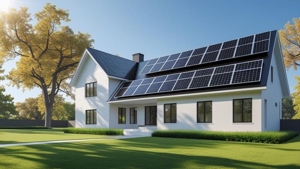 Solar roofing on Island Park