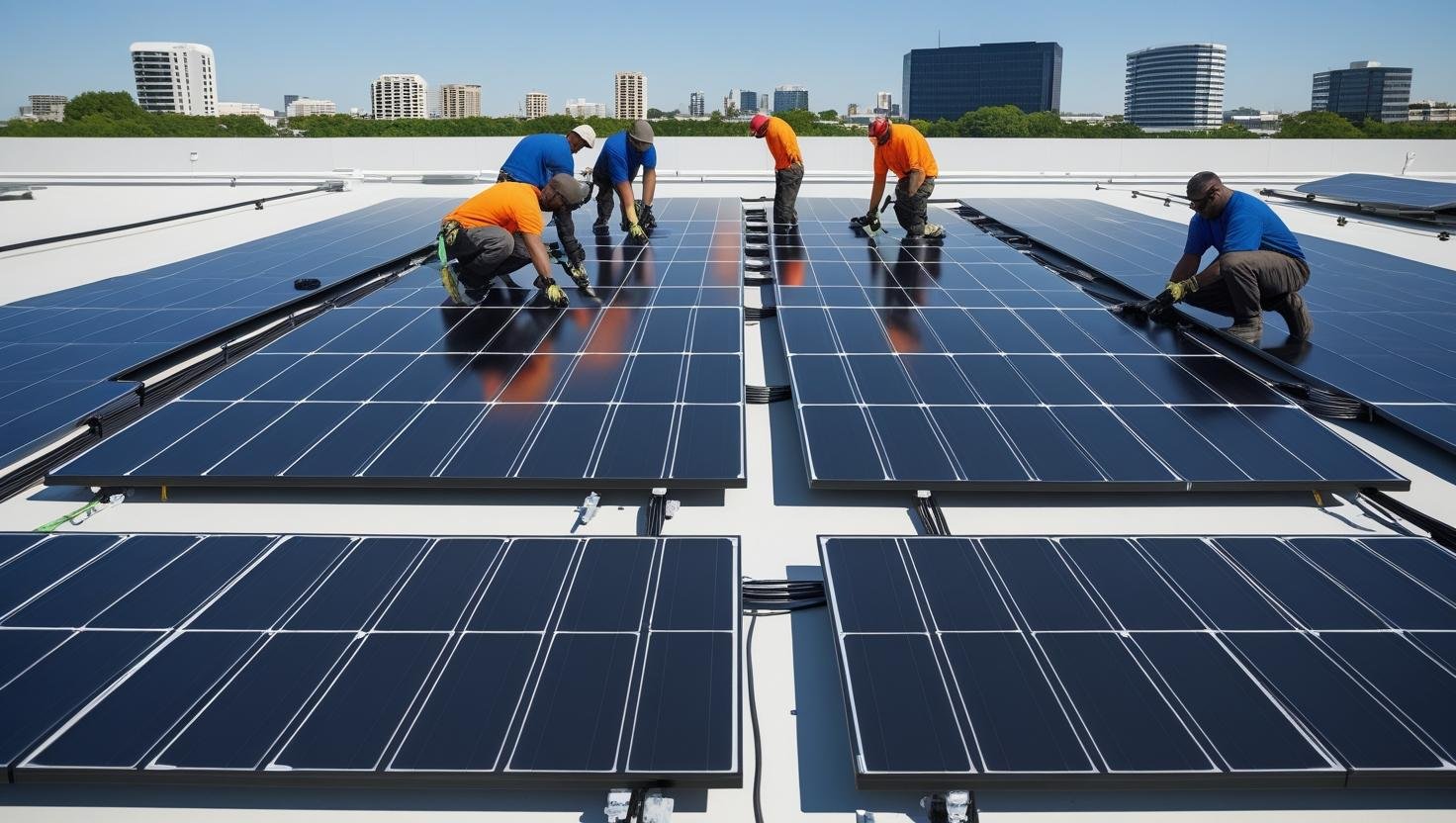 commercial solar roofing services in Baldwin