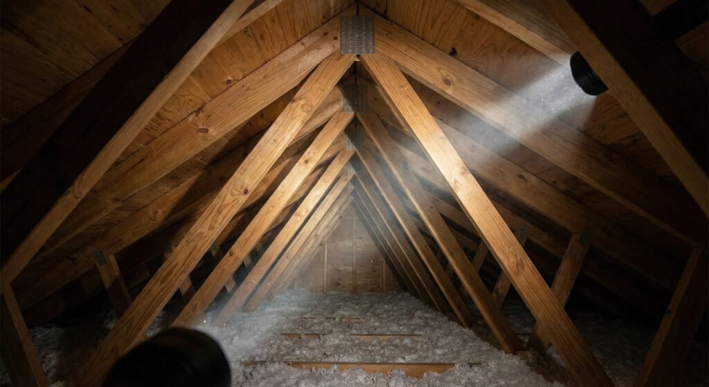 Structural inspection of attic rafters for solar load capacity