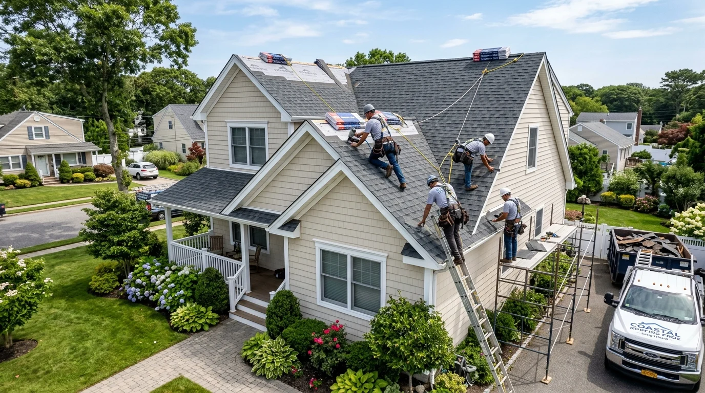 roof replacement mastic beach