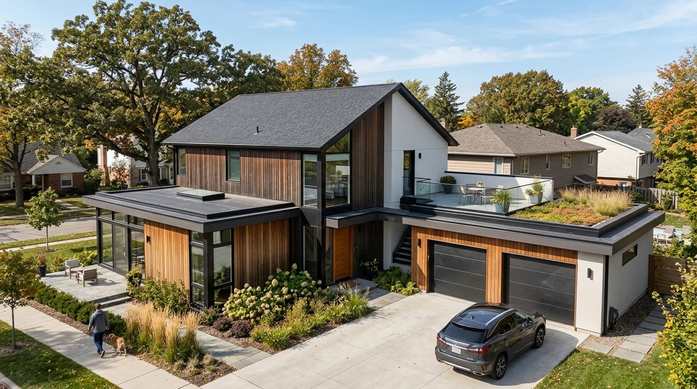 Additions & Garages with Flat Sections