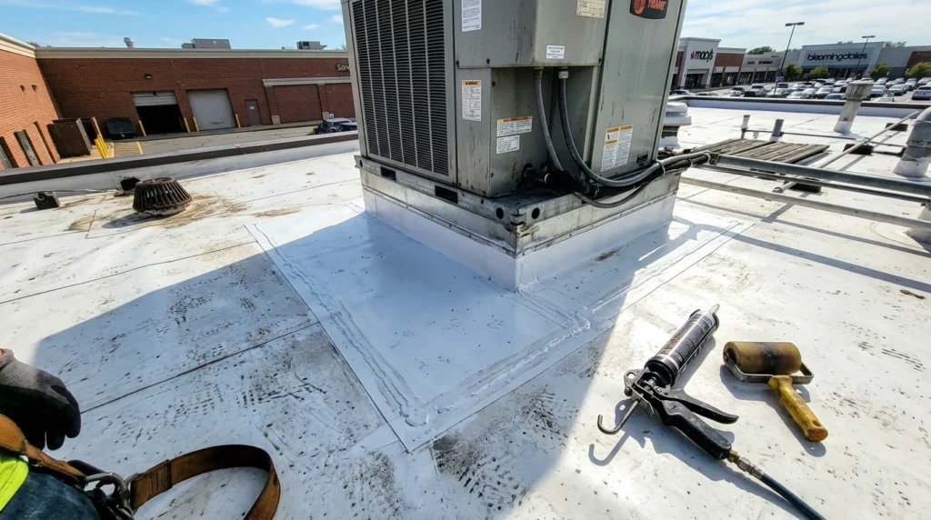 Commercial Flat Roof Repair Near Walt Whitman Shops