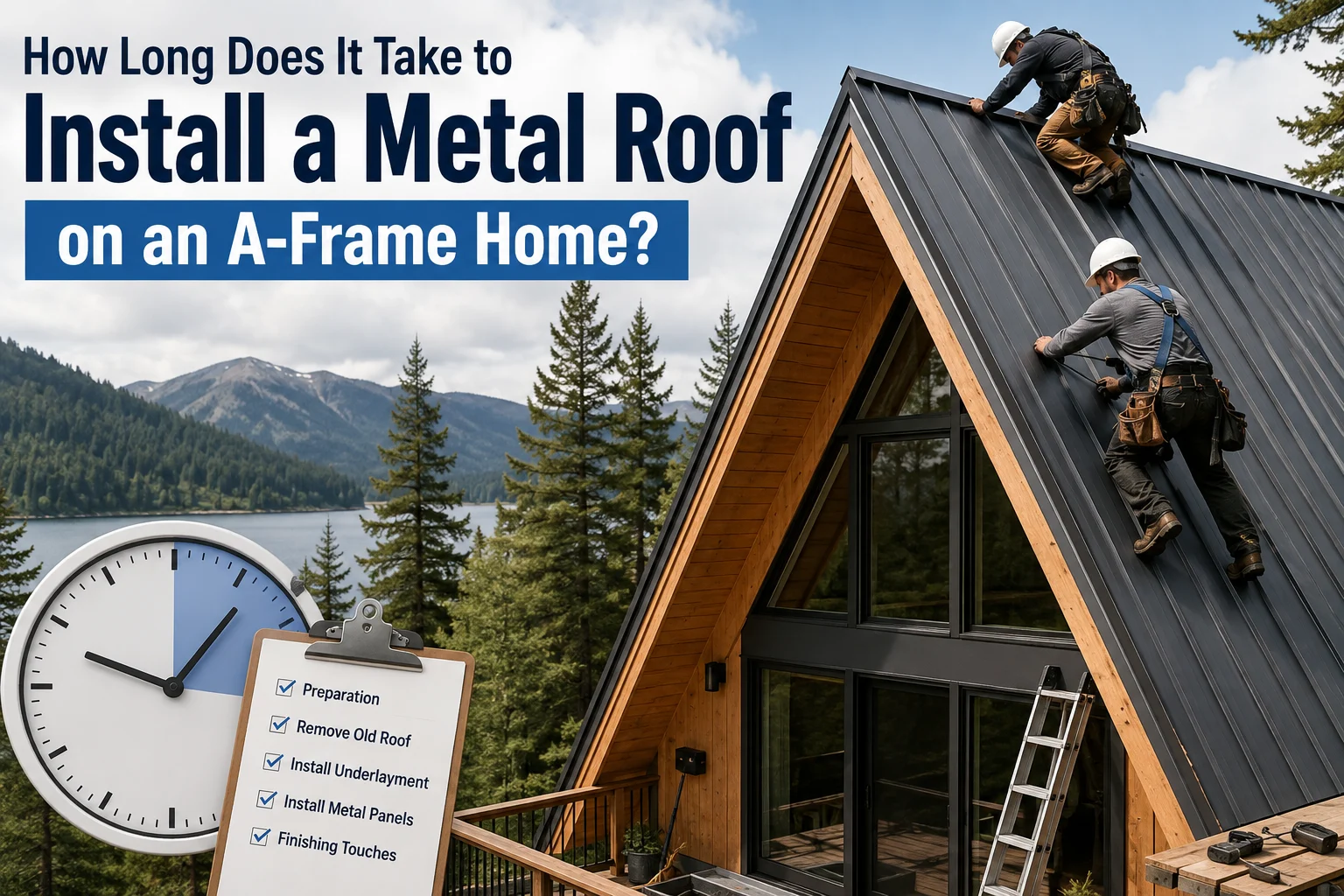 How Long Does It Take to Install a Metal Roof on an A-Frame Home