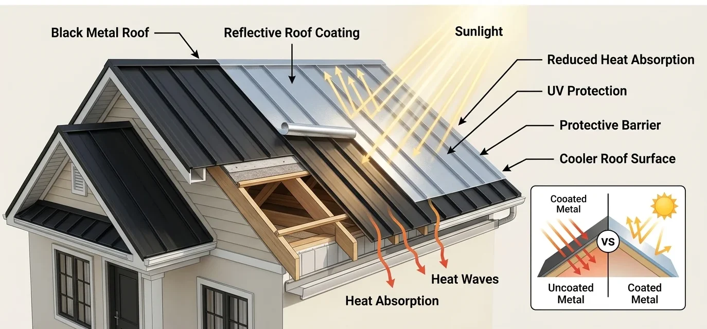 How Roof Coatings Improve Black Metal Roof Performance