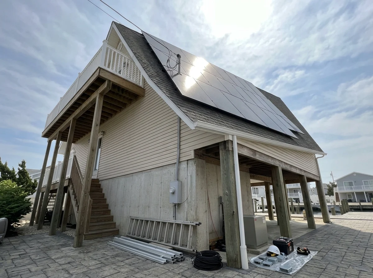 Rear-Facing Solar Array Near Venetian Shores- Lindenhurst