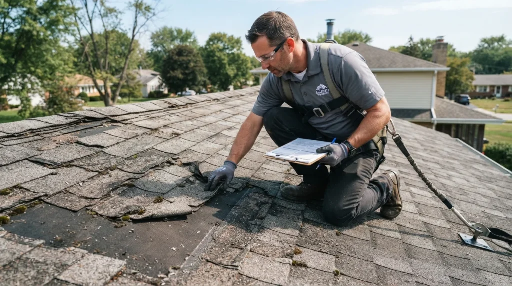 Older roof inspection before solar installation