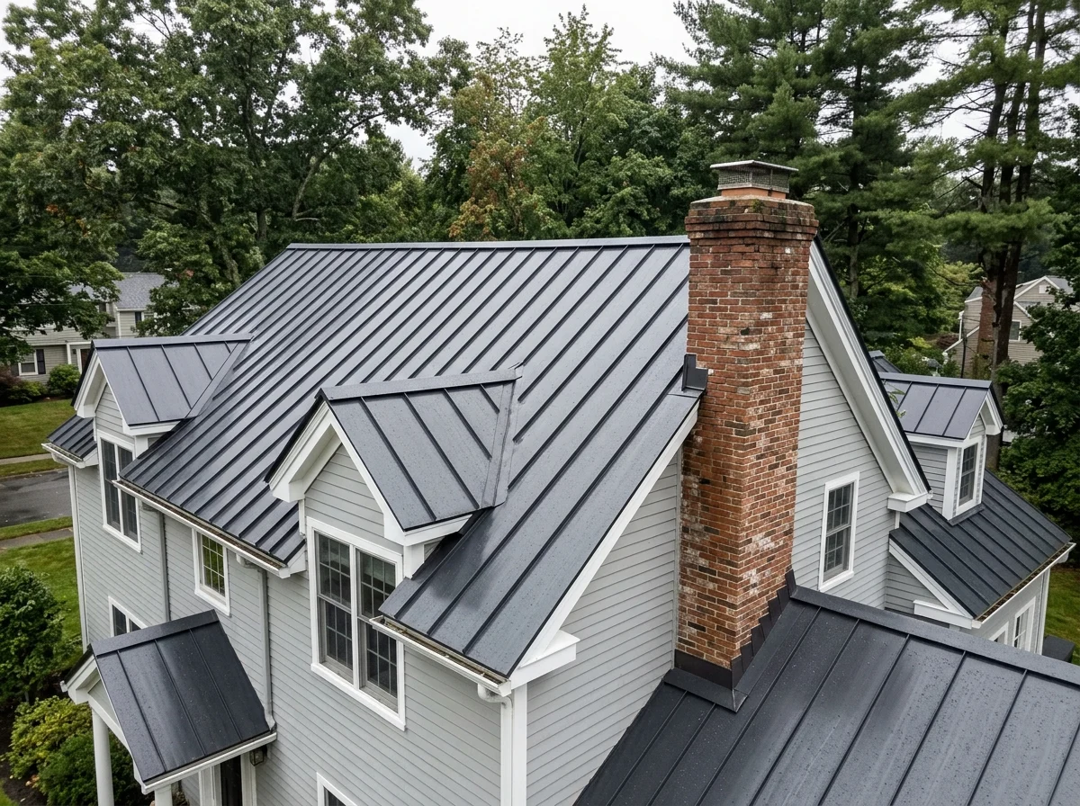 Metal roof on a home