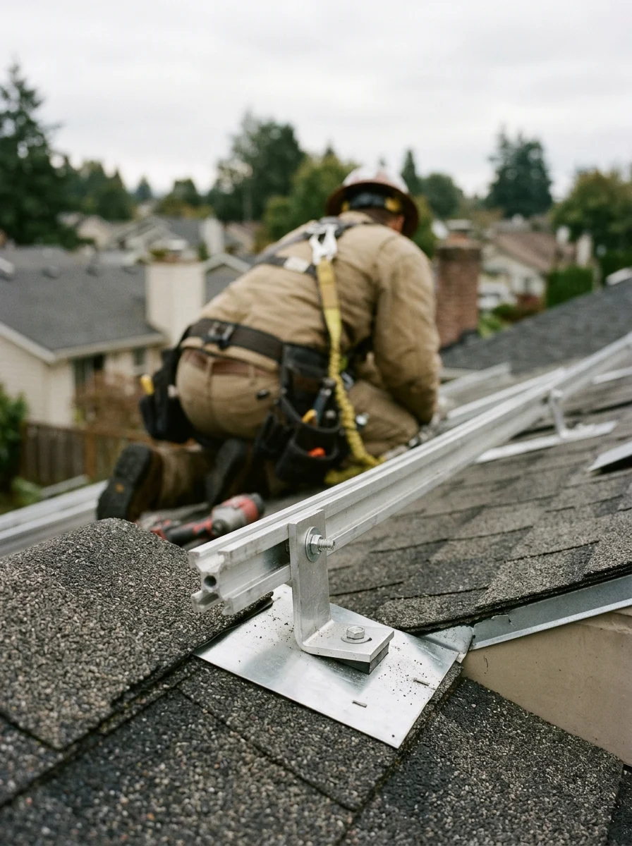Solar panels on the roof of a home